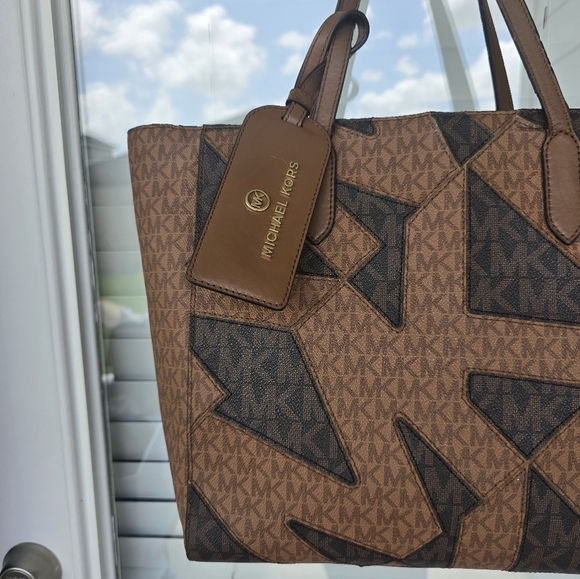 Michael Kors Signature Sinclair East West Tote Leather Handbag Women Rare - Picture 5 of 16